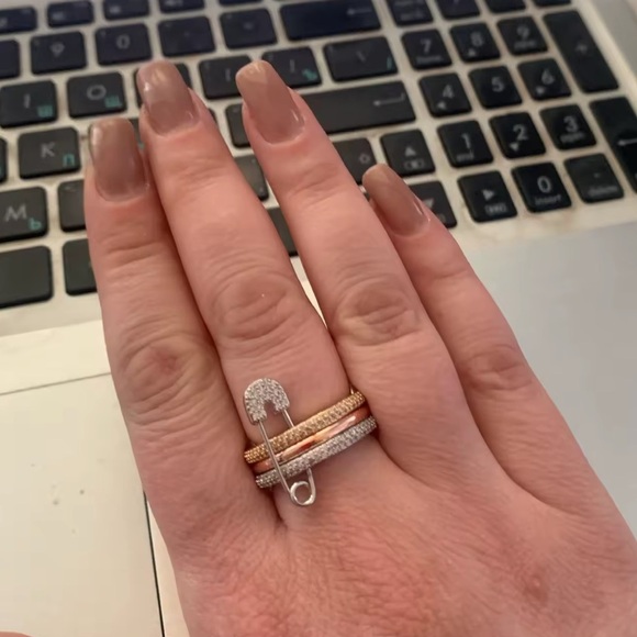 Trinity Gold Silver Rose Gold Statement Ring - Picture 7 of 16